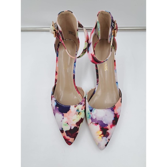 Dream Pairs Floral pointed toe Low Heel Buckle Ankle Strap Dress Pump Shoes 8.5 - Picture 3 of 8